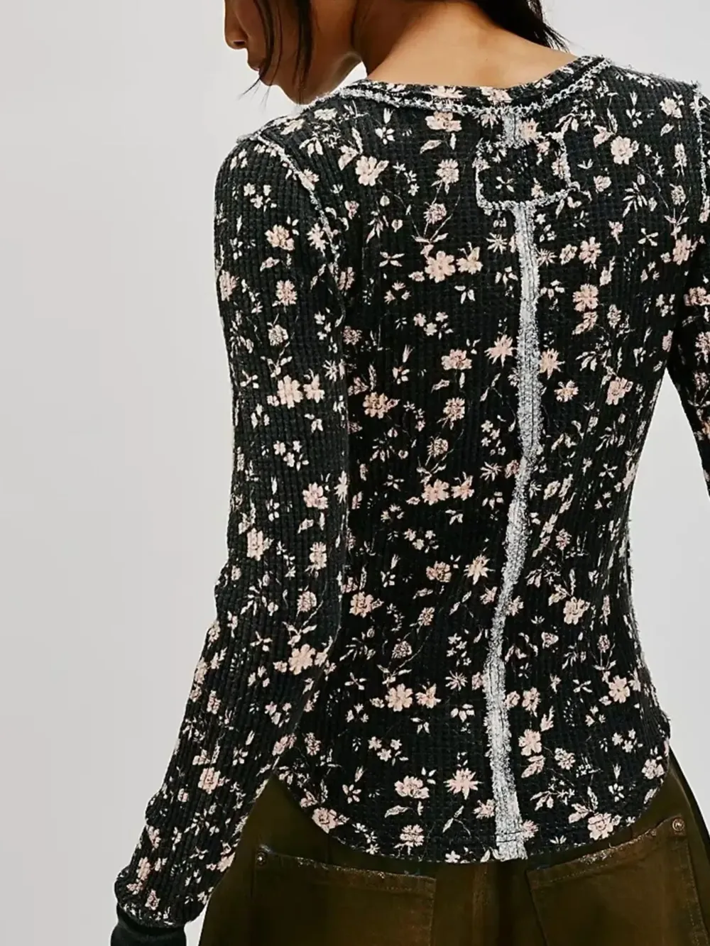 Floral Print Waffle Knit Top, image 20