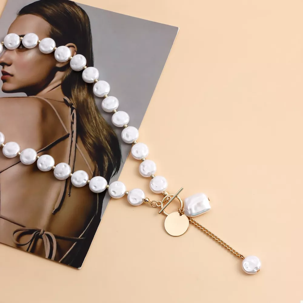 18K Gold-Plated Pearl Drop Necklace, image 11