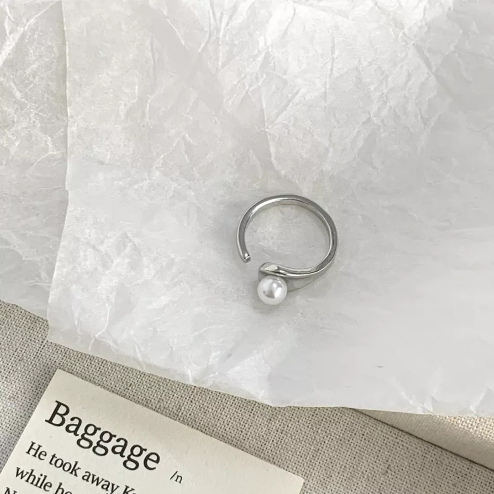 Pearl Accent Open Cuff Ring, image 4