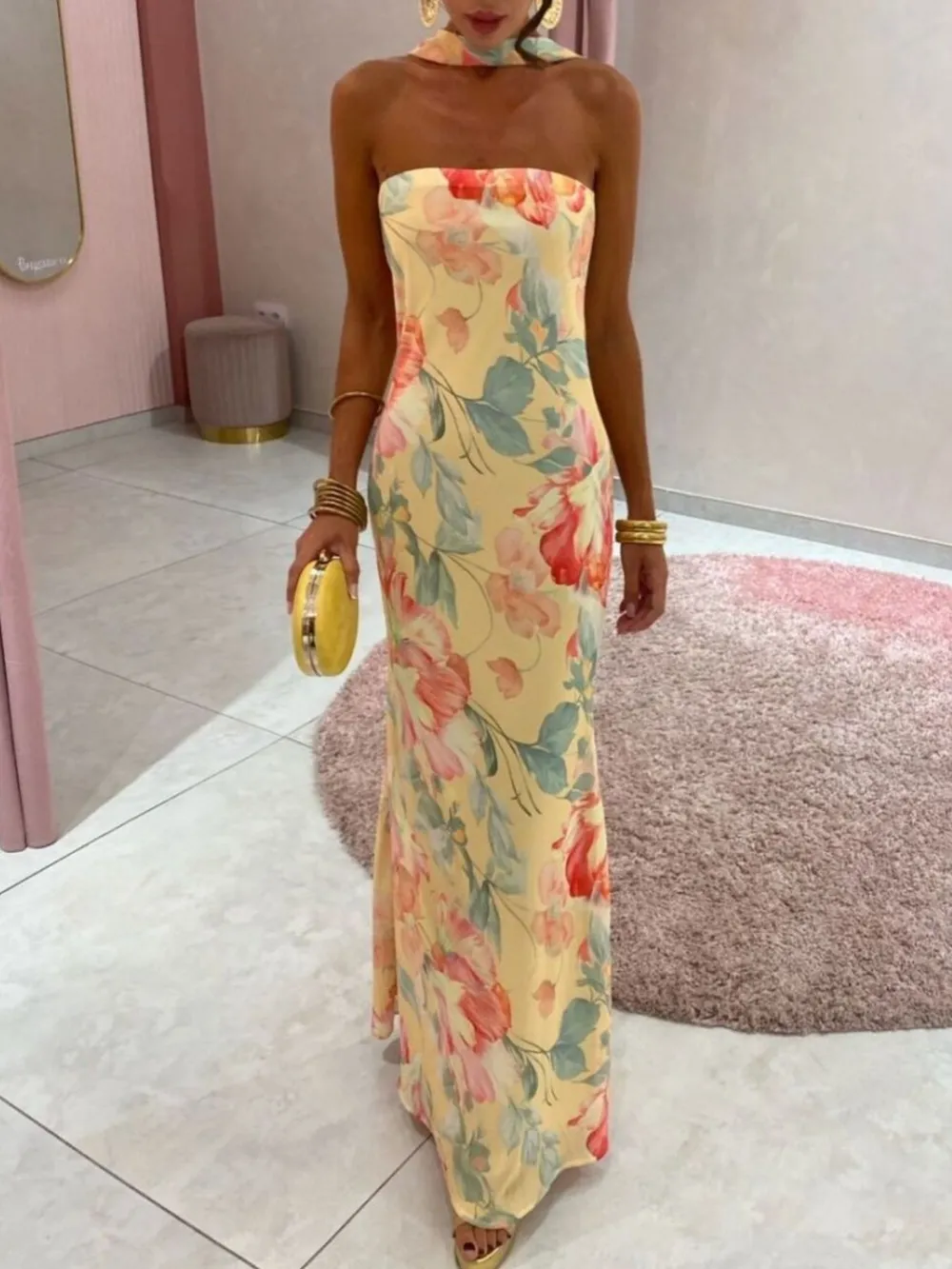 Printed Tube Maxi Dress, image 29