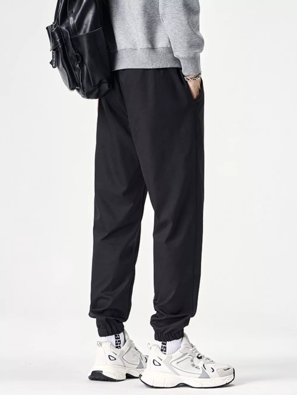 Men's Plus Size Drawstring Wide Leg Joggers, image 3