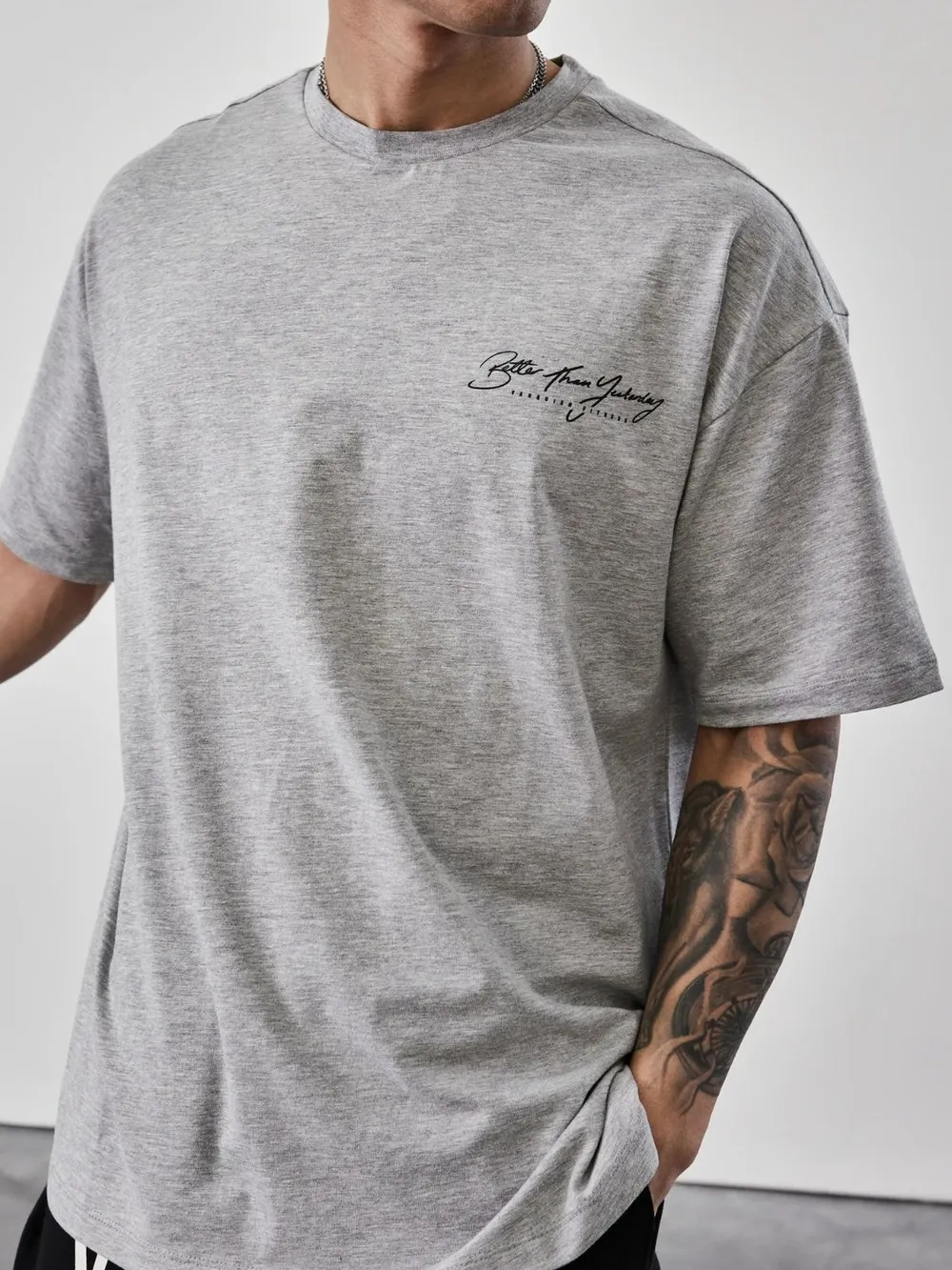 Men's Plus Size Letter Graphic Round Neck Half Sleeve T-Shirt, image 3