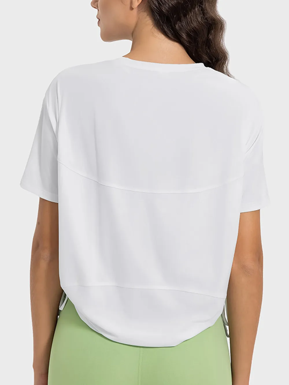 Drawstring Round Neck Short Sleeve Active T-Shirt, image 13