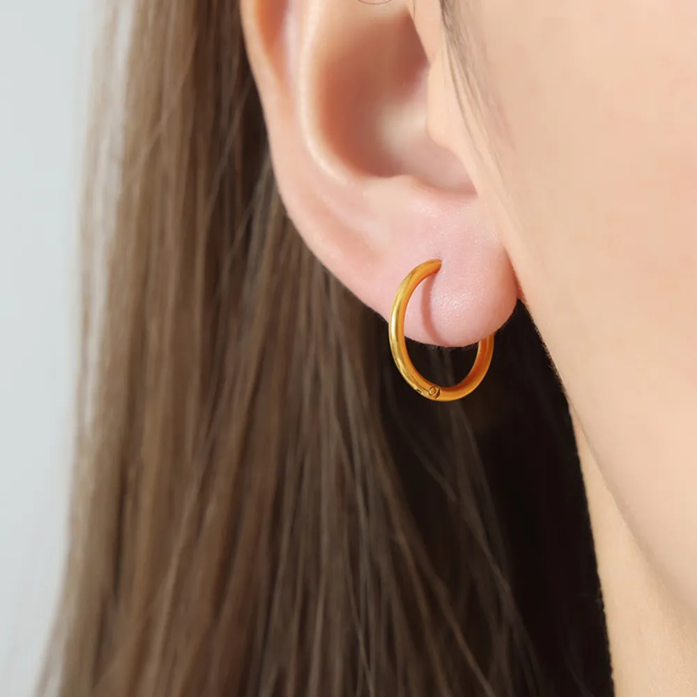 18K Gold-Plated Huggie Earrings, image 5