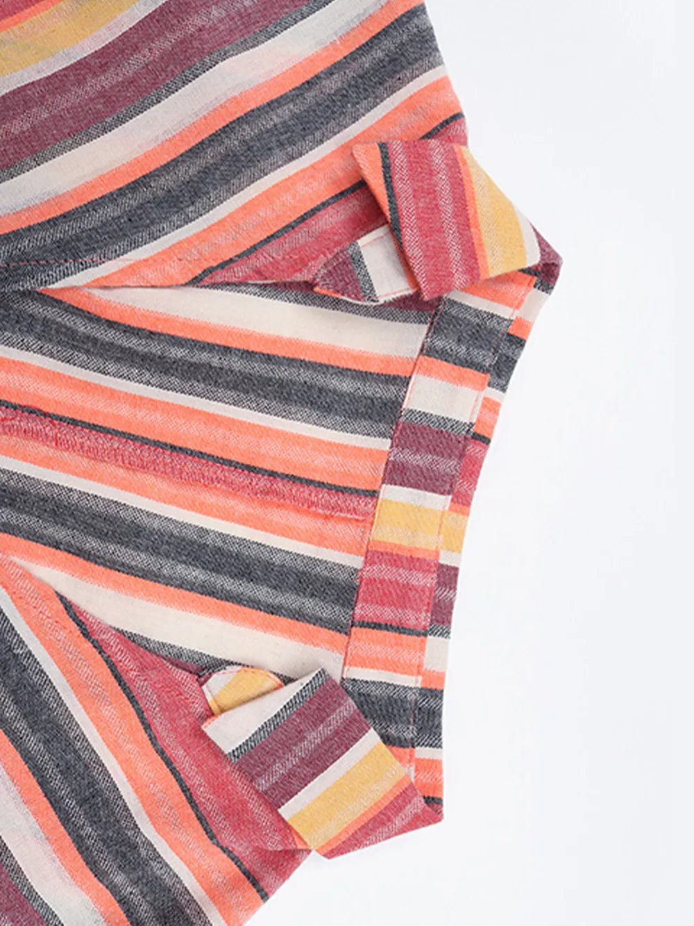 Striped Surplice Short Sleeve Dress, image 9