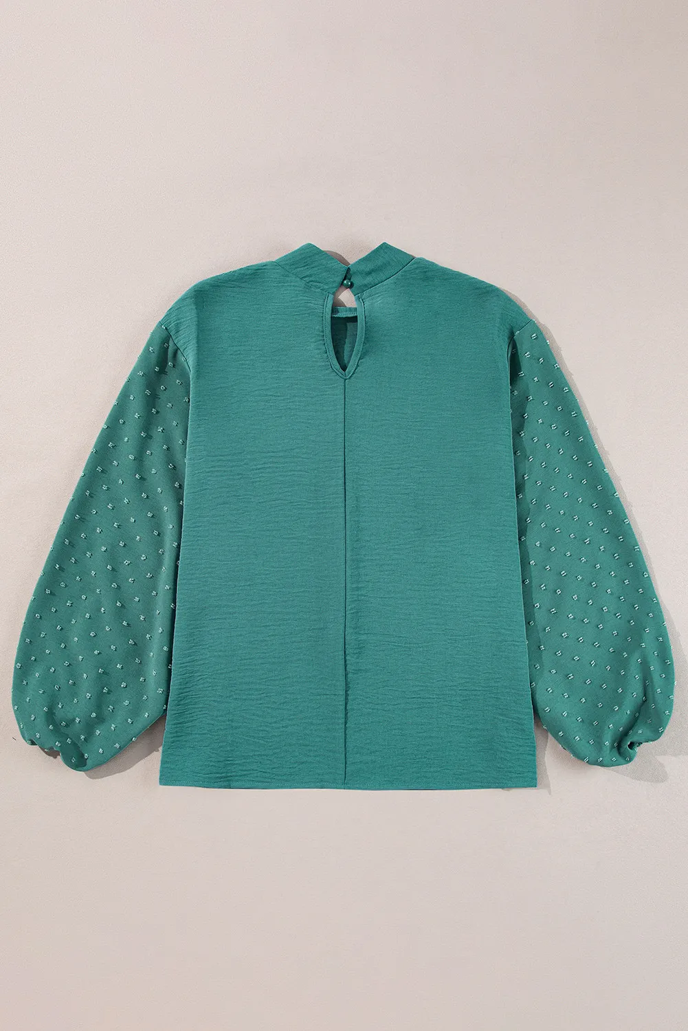 Swiss Dot Mock Neck Balloon Sleeve Blouse, image 4