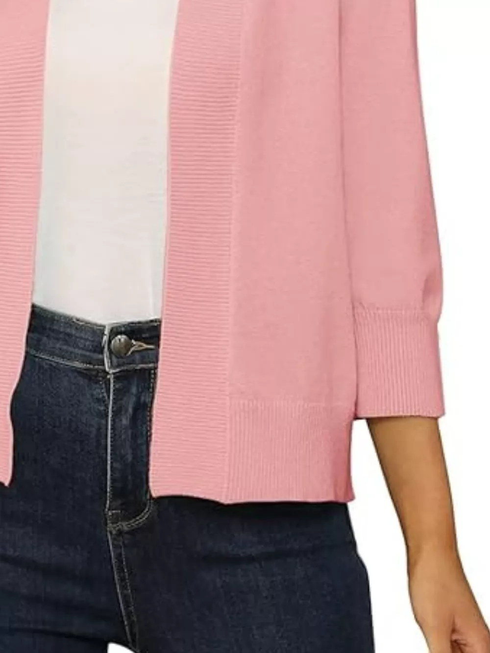 Open Front Ribbed Hem Cardigan, image 13