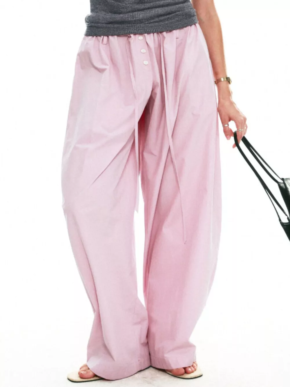 Drawstring Wide-Leg Pants, image 8