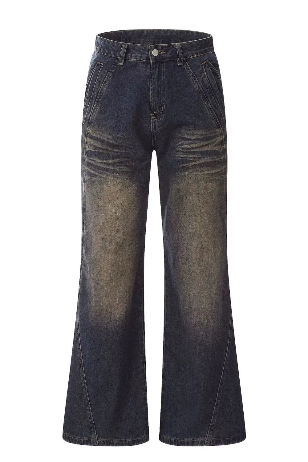 Men's Wide Leg Wash Jeans