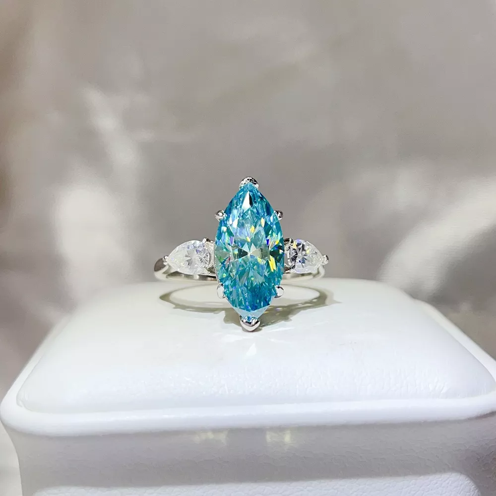 6 Carat 925 Sterling Silver Moissanite Ring