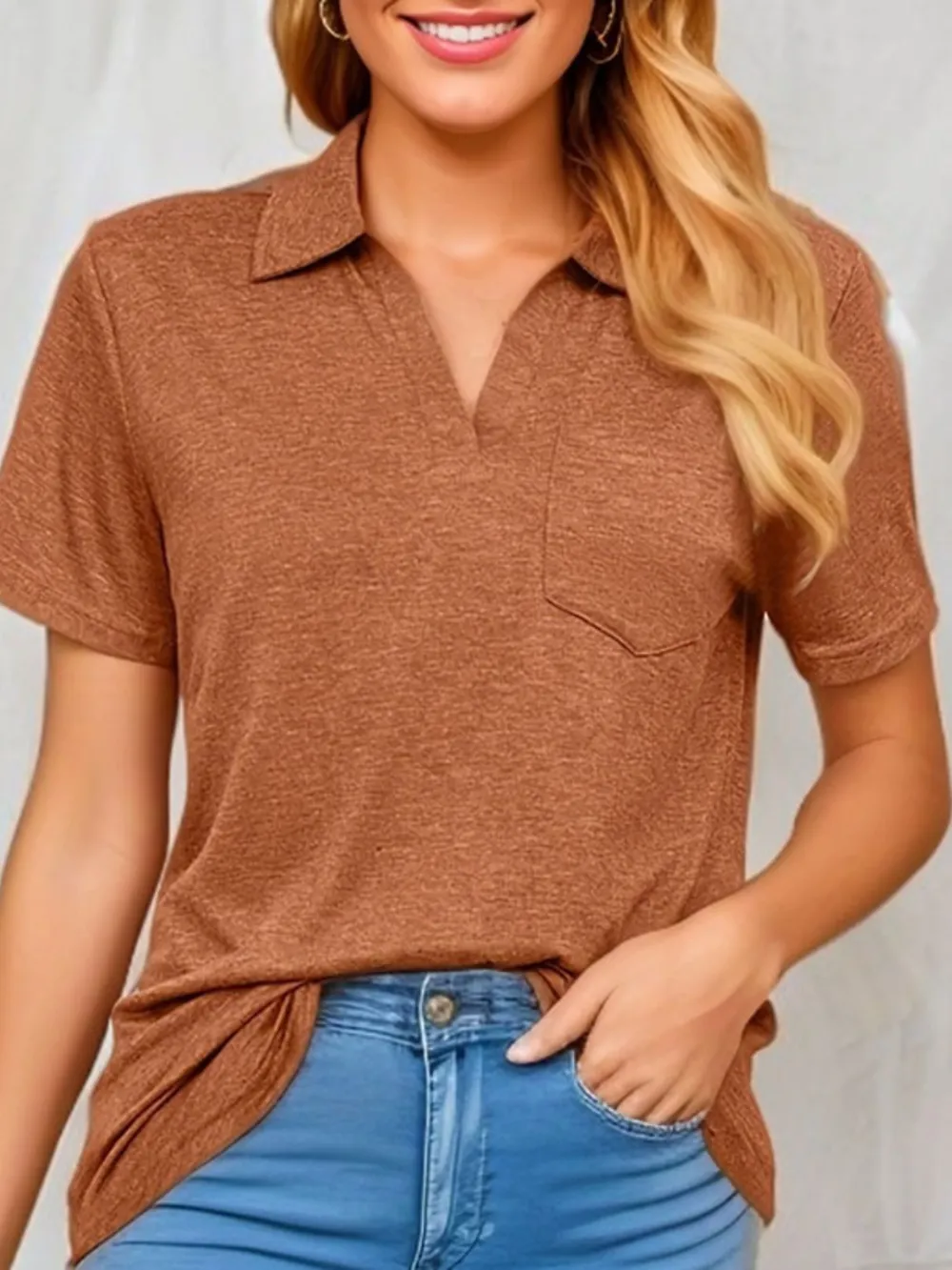Johnny Collar Short Sleeve Top, image 19