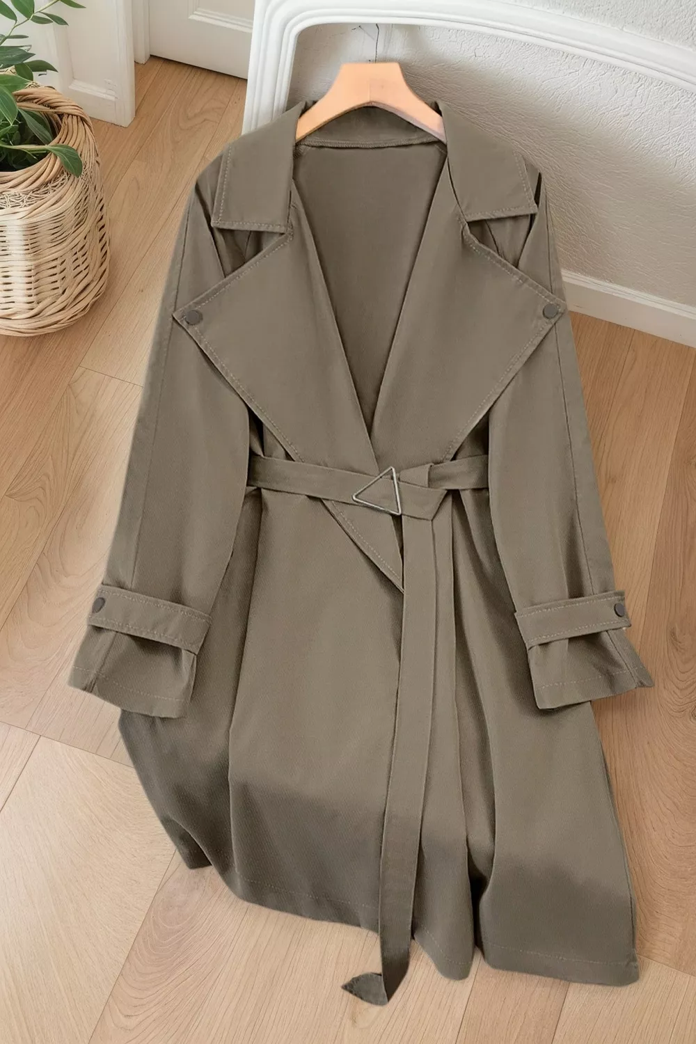 Wide Lapels Belt Trench Coat, image 9