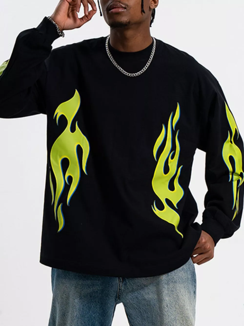 Men's Round Neck Long Sleeve T-Shirt, image 2