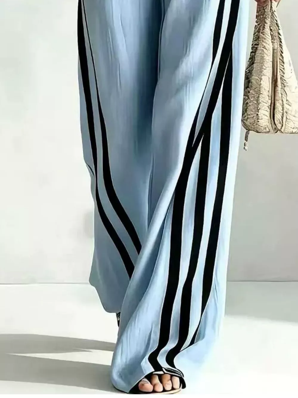 Full Size Striped 3/4 Sleeve Top and Pants Set Plus Size, image 17