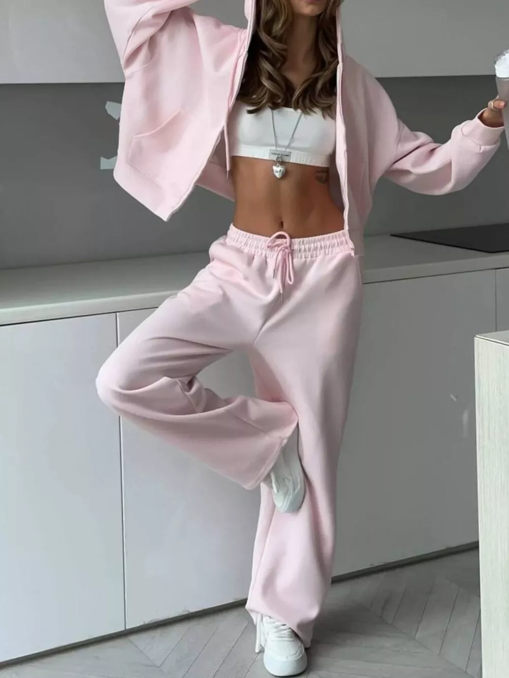 Zip-Up Hoodie and Sweatpants Set, image 12