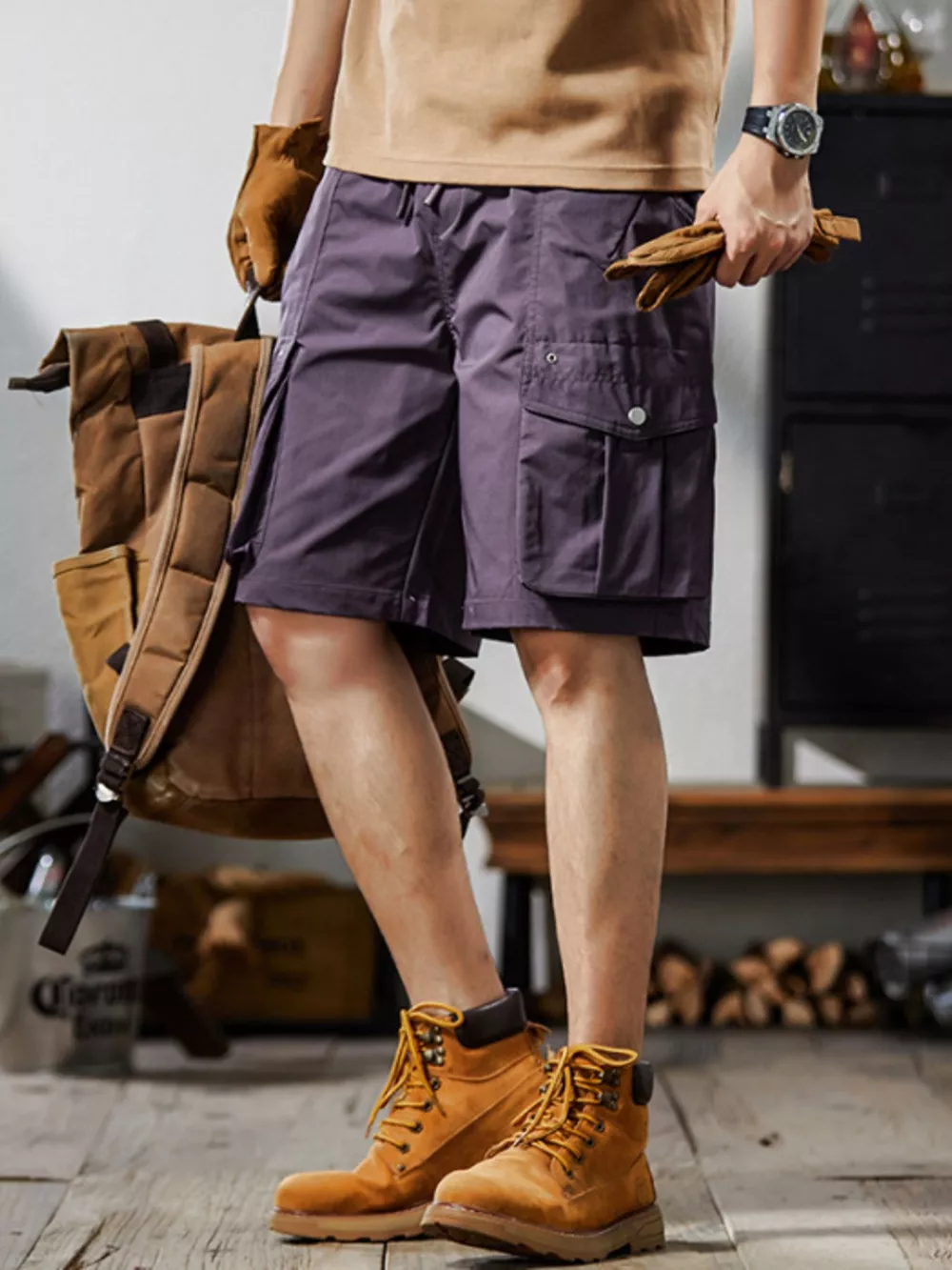 Men's Plus Size Loose Fit Cargo Shorts, image 3