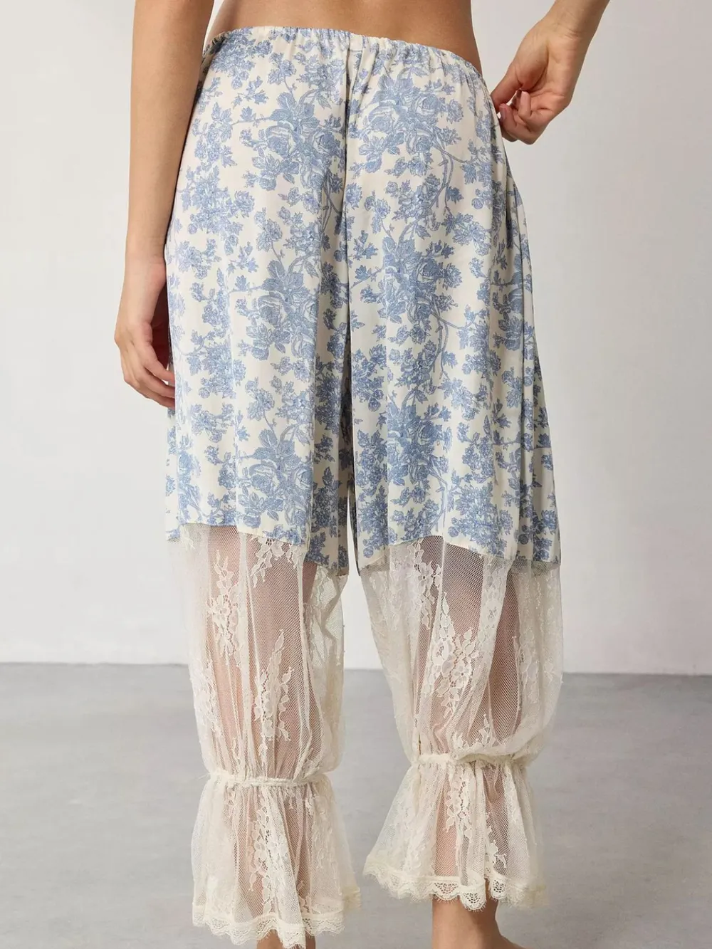 Floral Lace Patchwork Pants, image 4