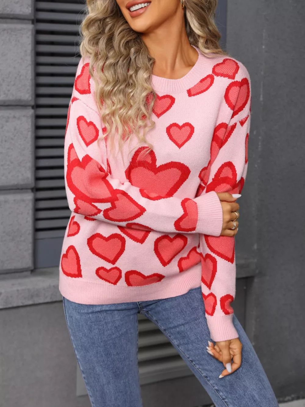 Valentine's Day Heart Crew Neck Sweater, image 5