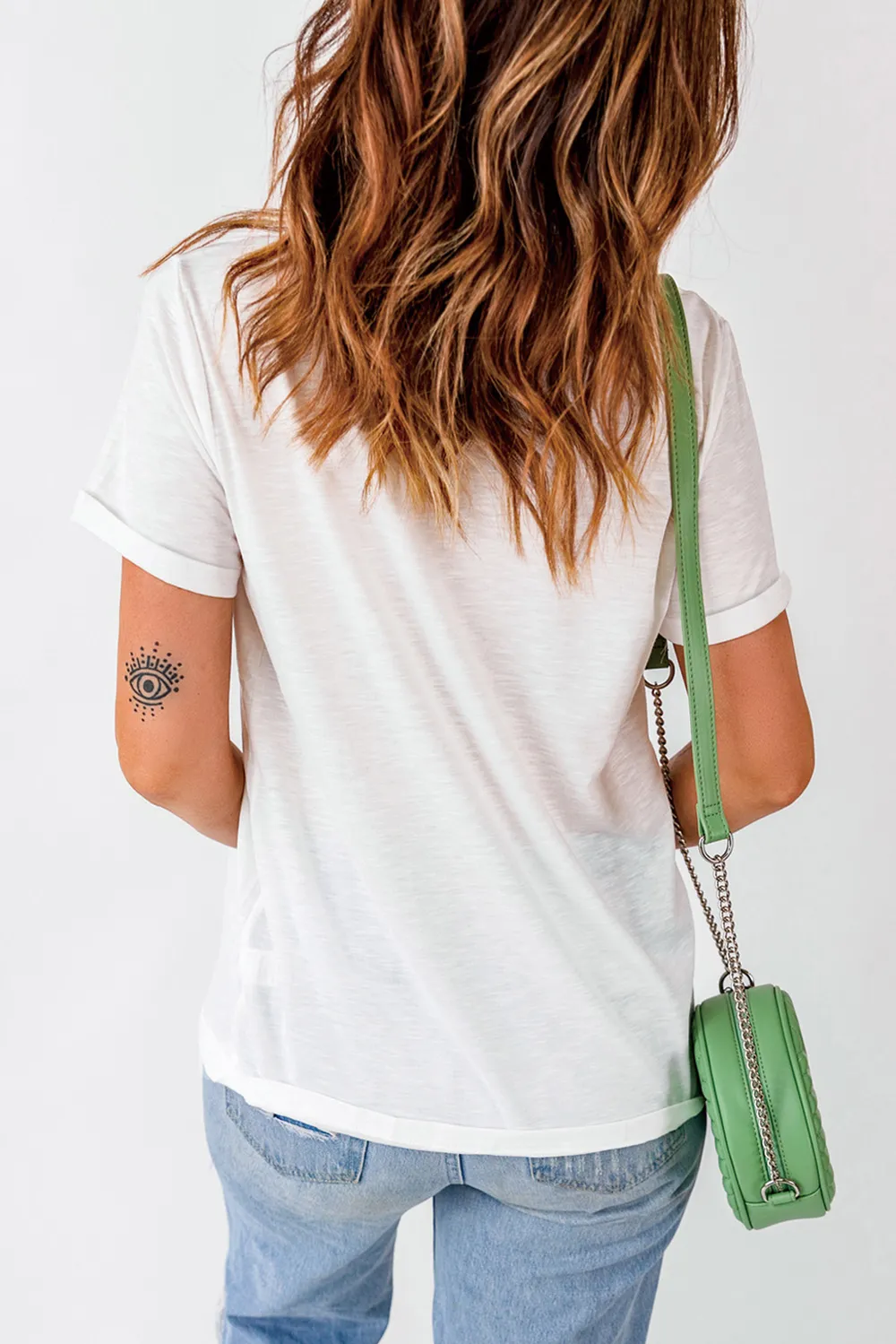 Flower Graphic Round Neck Short Sleeve T-Shirt, image 6