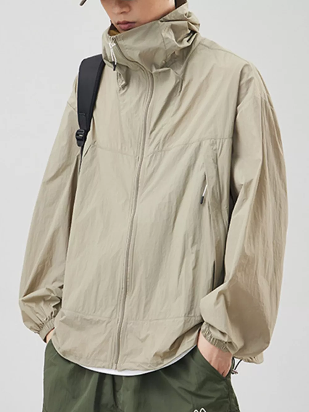 Men's Plus Size Lightweight Hooded Windbreaker Jacket, image 11
