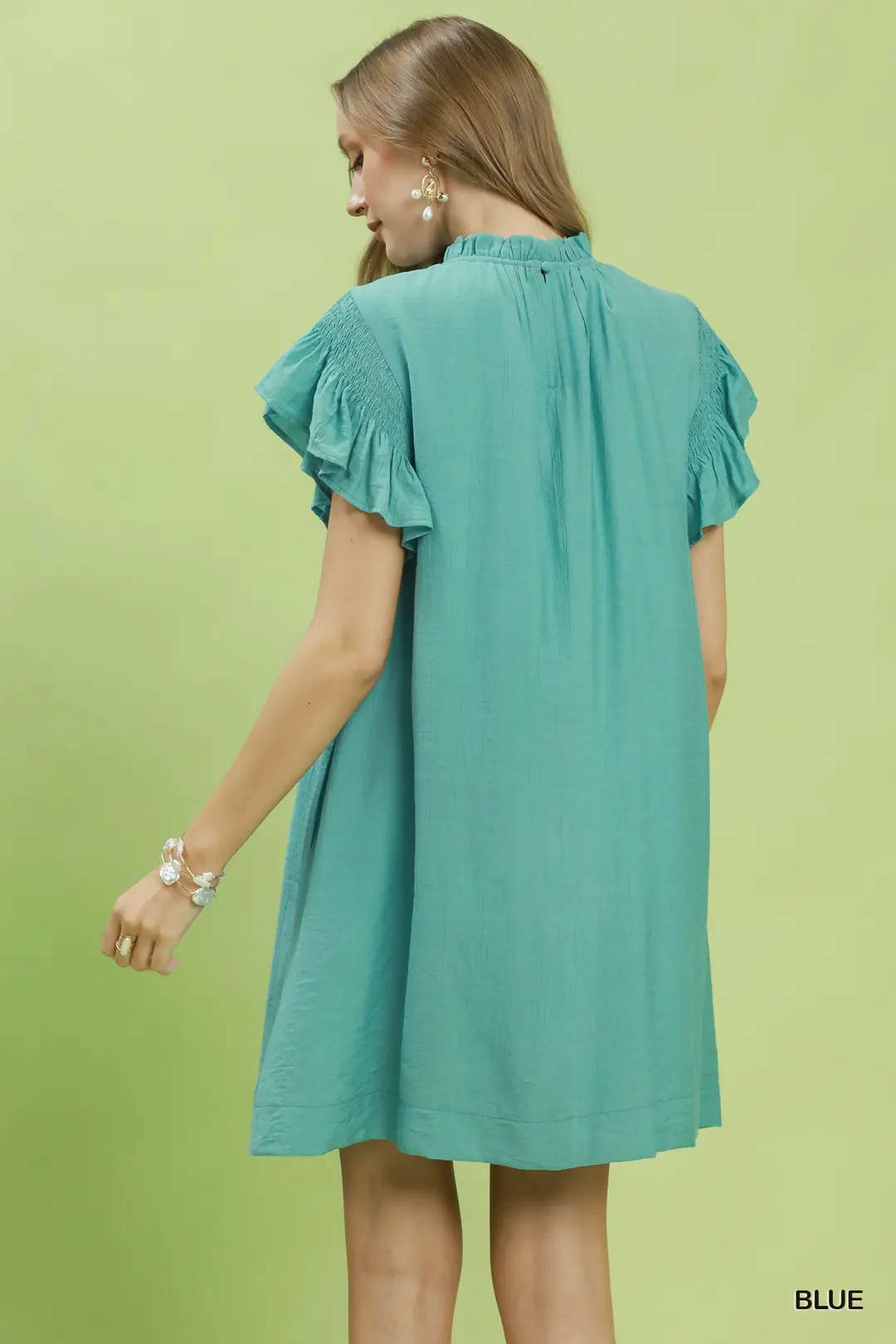 Ruffle Flutter Sleeve Dress, image 3