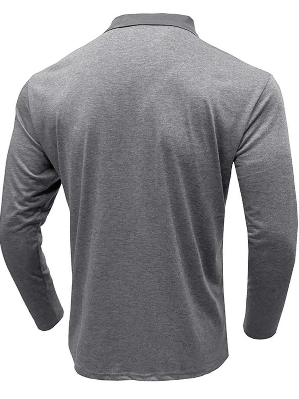 Men's Color Block Striped Long Sleeve Polo Shirt, image 3