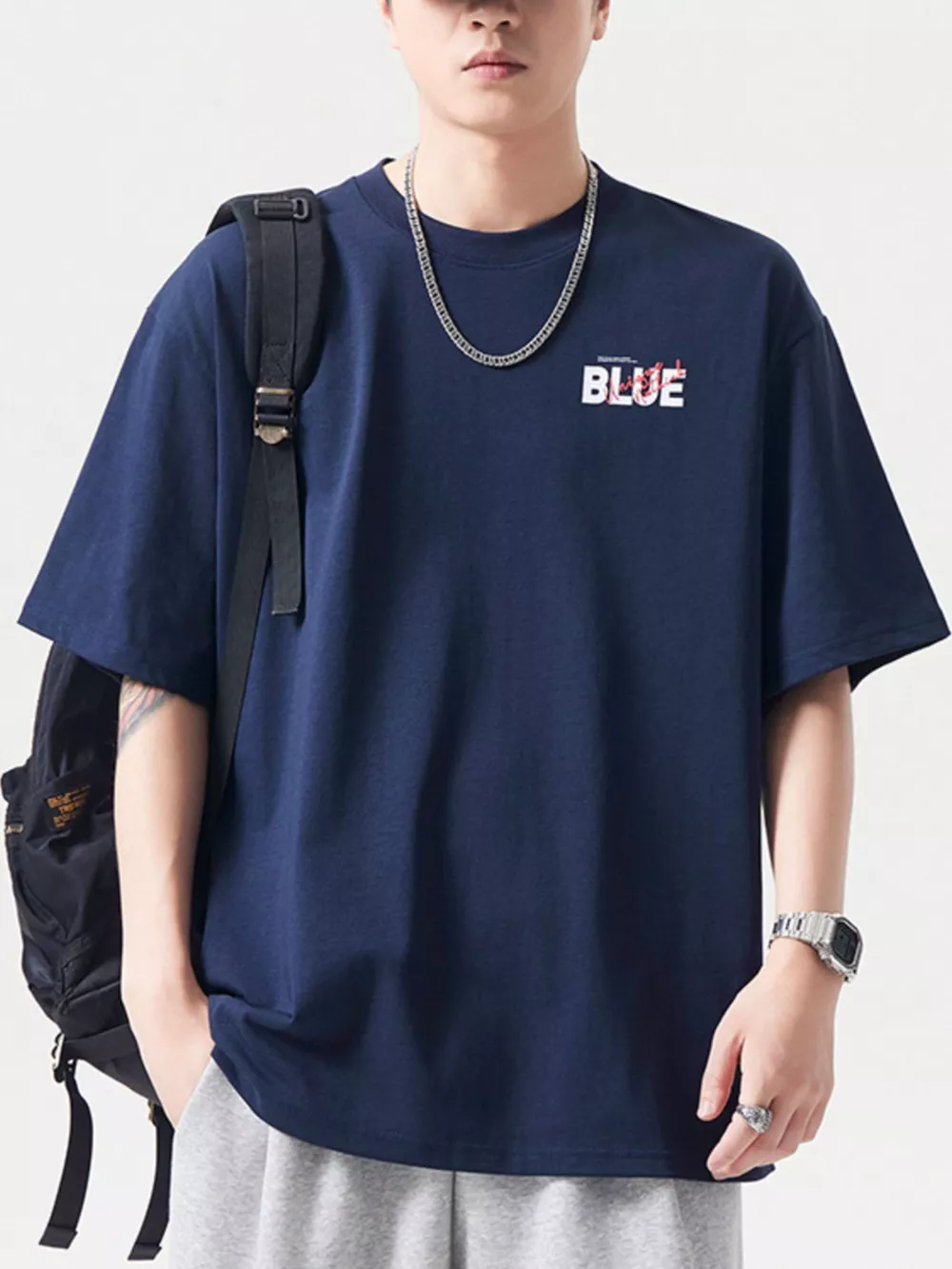 Men's Plus Size Round Neck Half Sleeve T-Shirt, image 7