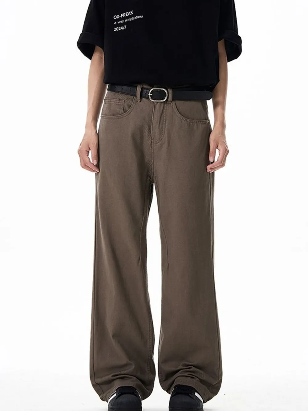 Men's Washed Wide-Leg Cargo Pants, image 6