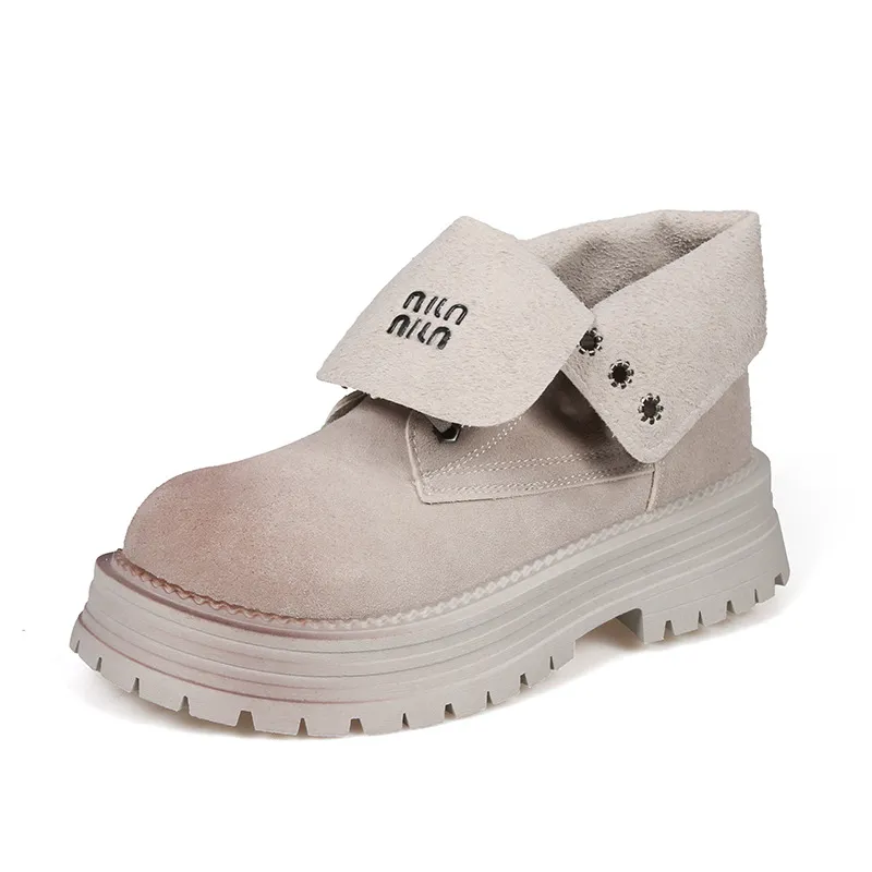 Lace Up Round Toe Platform Boots, image 5