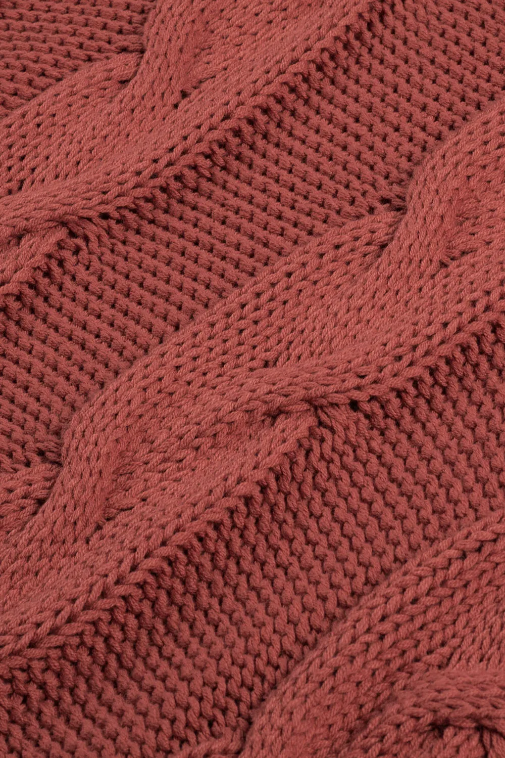Cable-Knit Turtleneck Dropped Shoulder Sweater, image 7