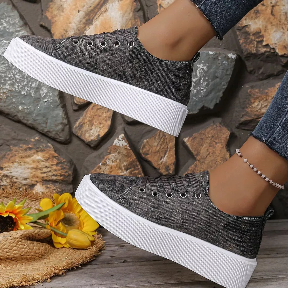 Round Toe Platform Sneakers, image 5