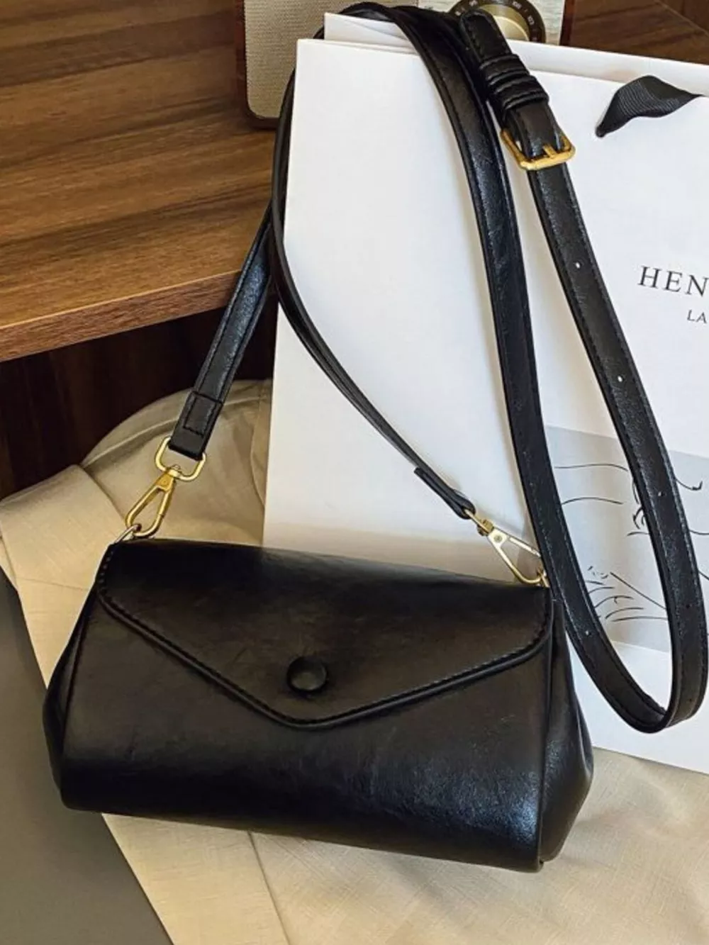 Flap Leather Crossbody Bag, image 2