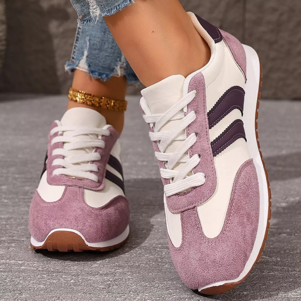 Striped Lace-Up Casual Sneakers, image 6