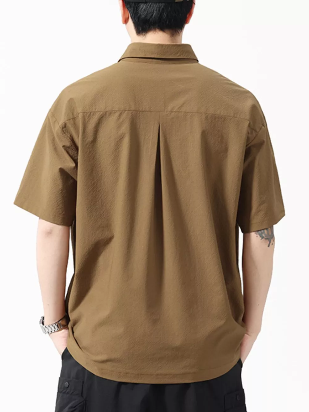 Men's Plus Size Button Detail Short Sleeve Polo, image 4