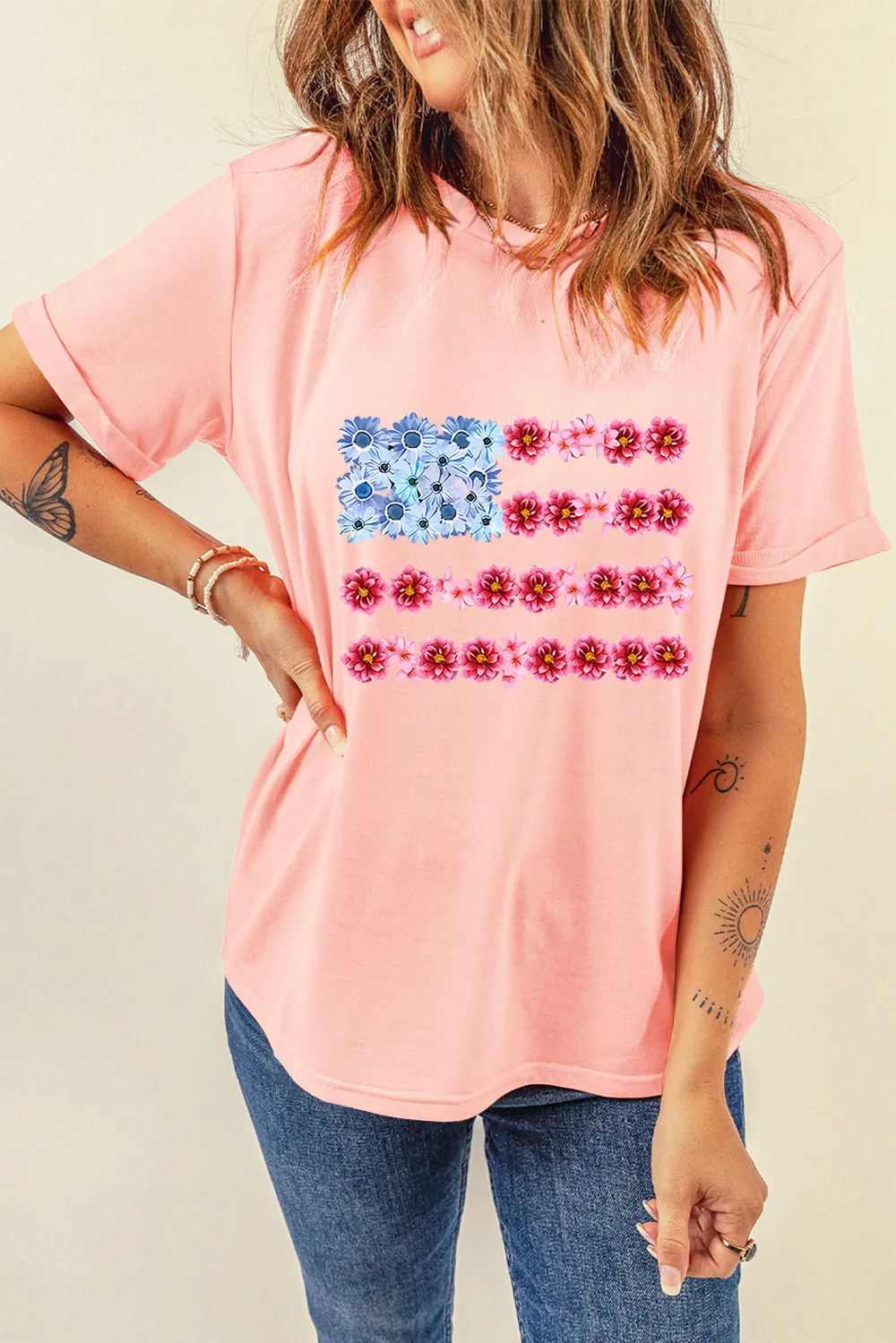 Graphic Round Neck Short Sleeve T-Shirt, image 4