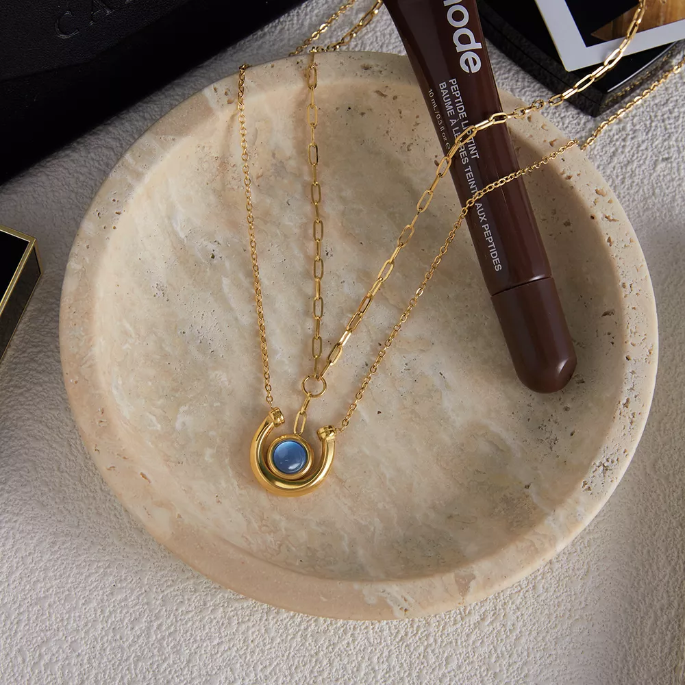 2 Piece 18K Gold-Plated Pendant Necklace, image 4