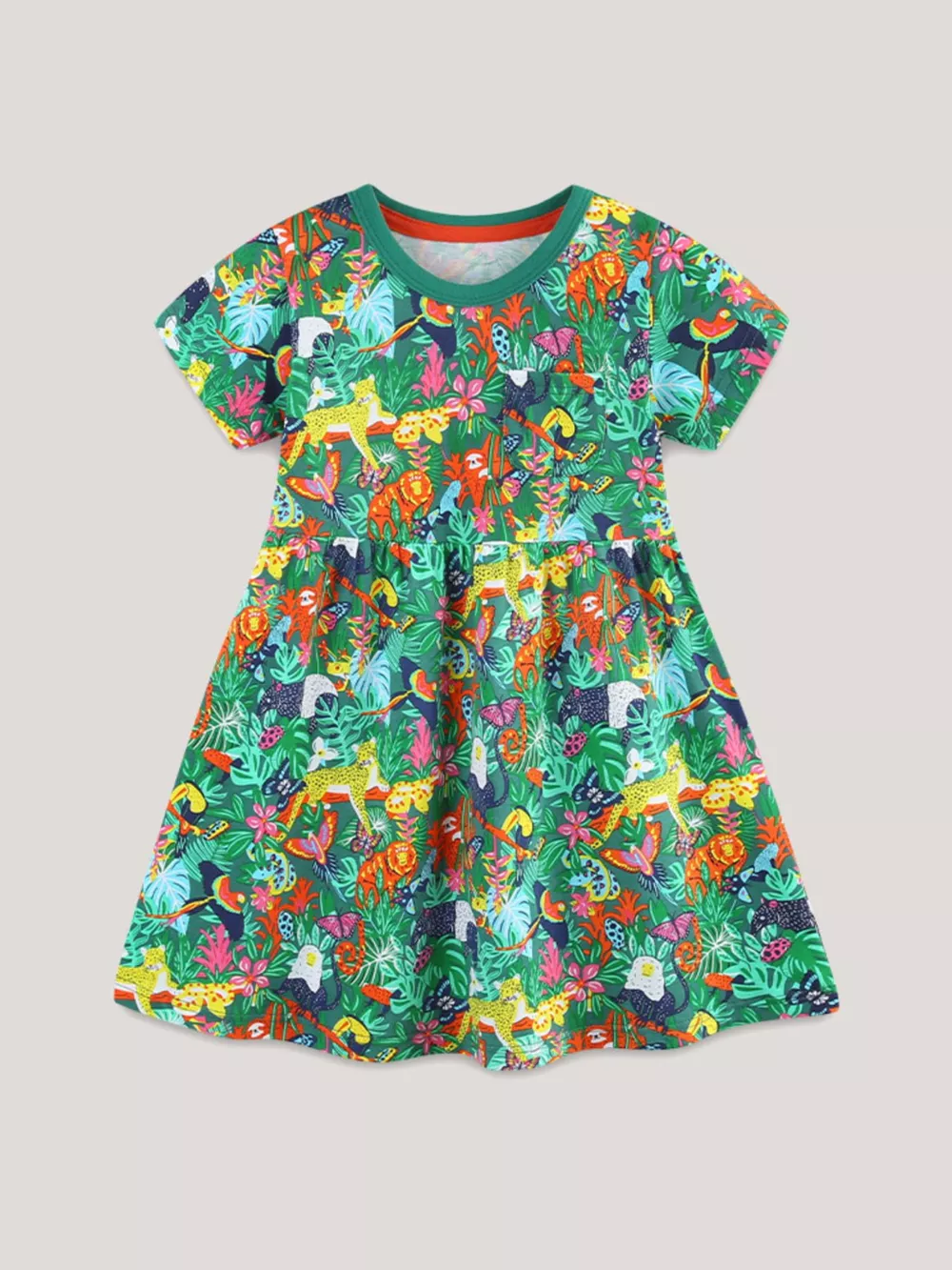 Children's Printed Round Neck Dress, image 2