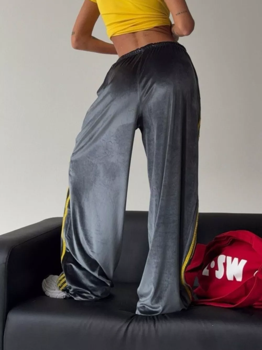 Contrast Side Stripes Wide-Leg Pants, image 4