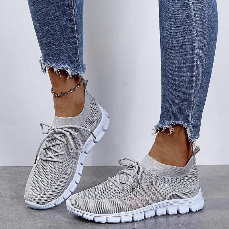 Breathable Mesh Lace Up Sneakers, image 9