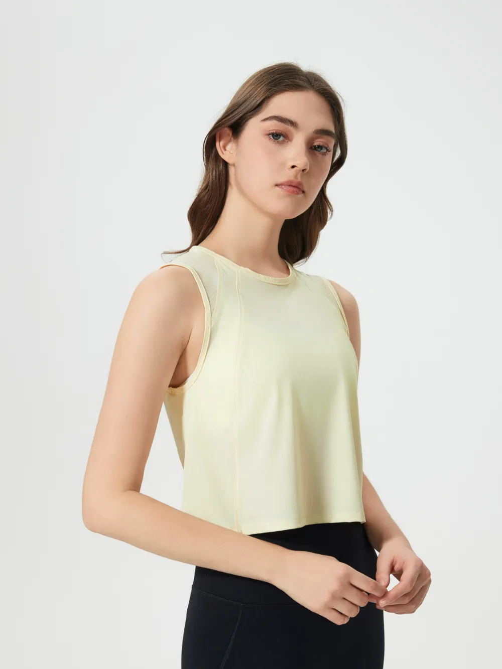 Round Neck Cropped Active Tank, image 33