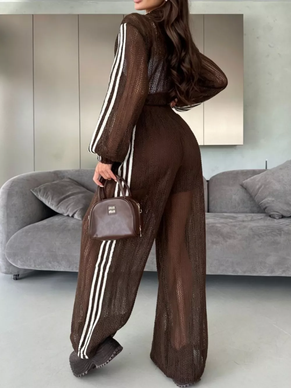 Side Stripes Zip Up Top and Pants Set, image 3