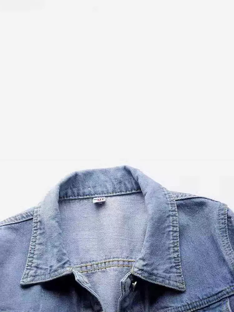 Full Size Distressed Mid-Sleeve Denim Jacket Plus Size, image 10