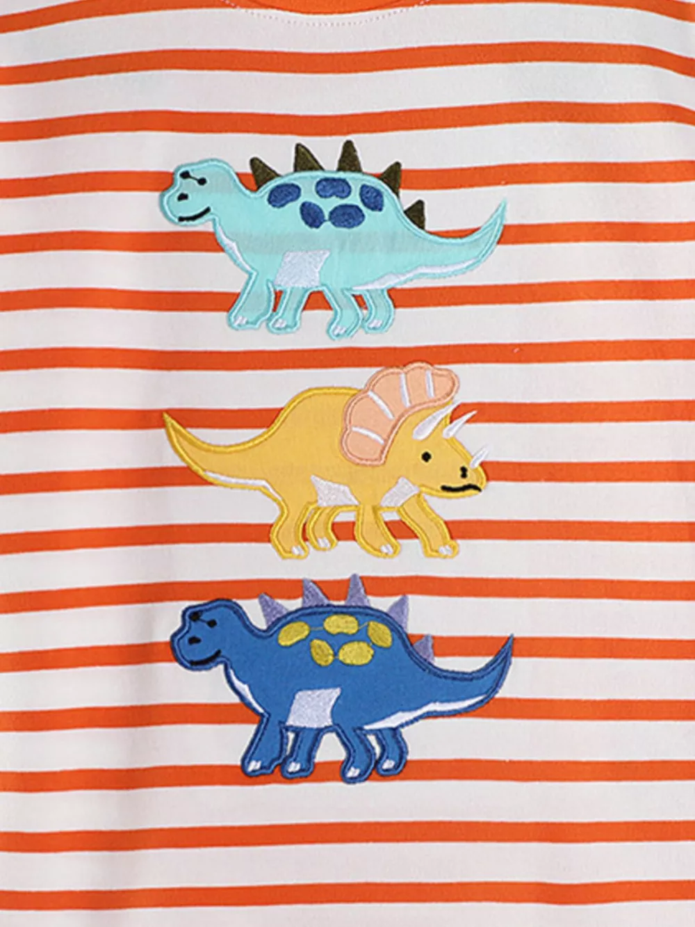 Children's Dinosaur Applique Striped Long Sleeve T-Shirt, image 2