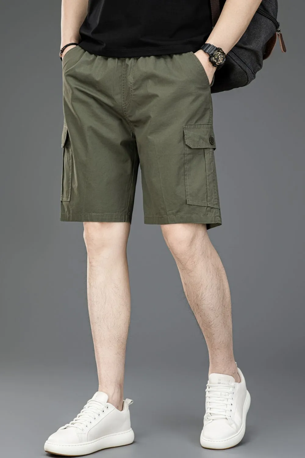 Men's Plus Size Loose Fit Cargo Shorts, image 3