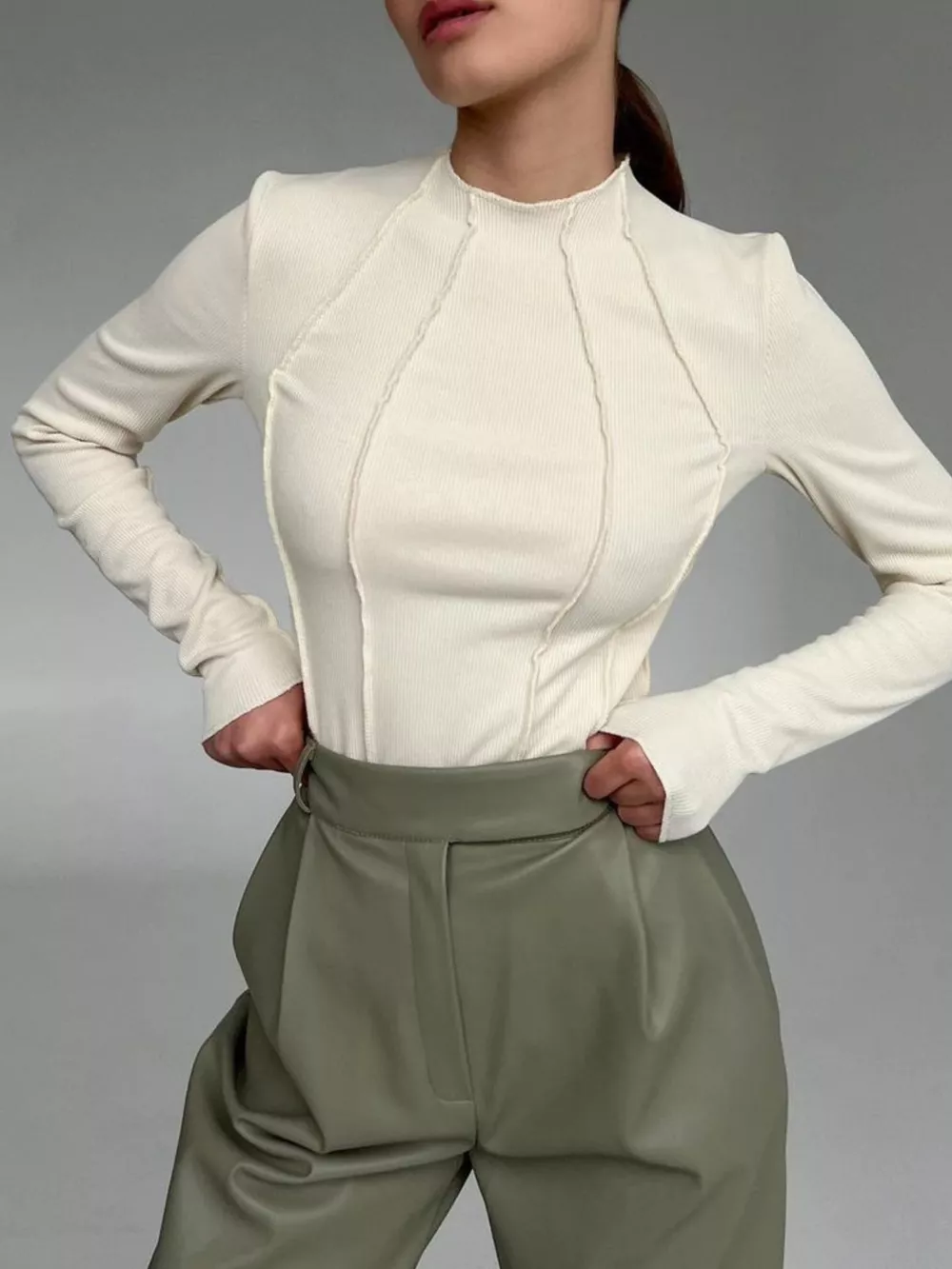 Seam Detail Long Sleeve T-Shirt