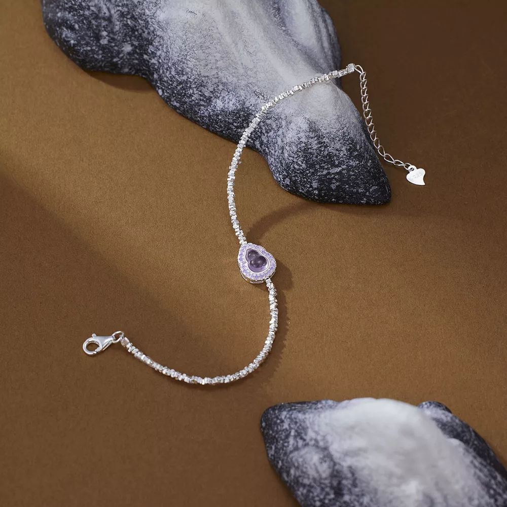 925 Sterling Silver Gourd Charm Bracelet, image 3