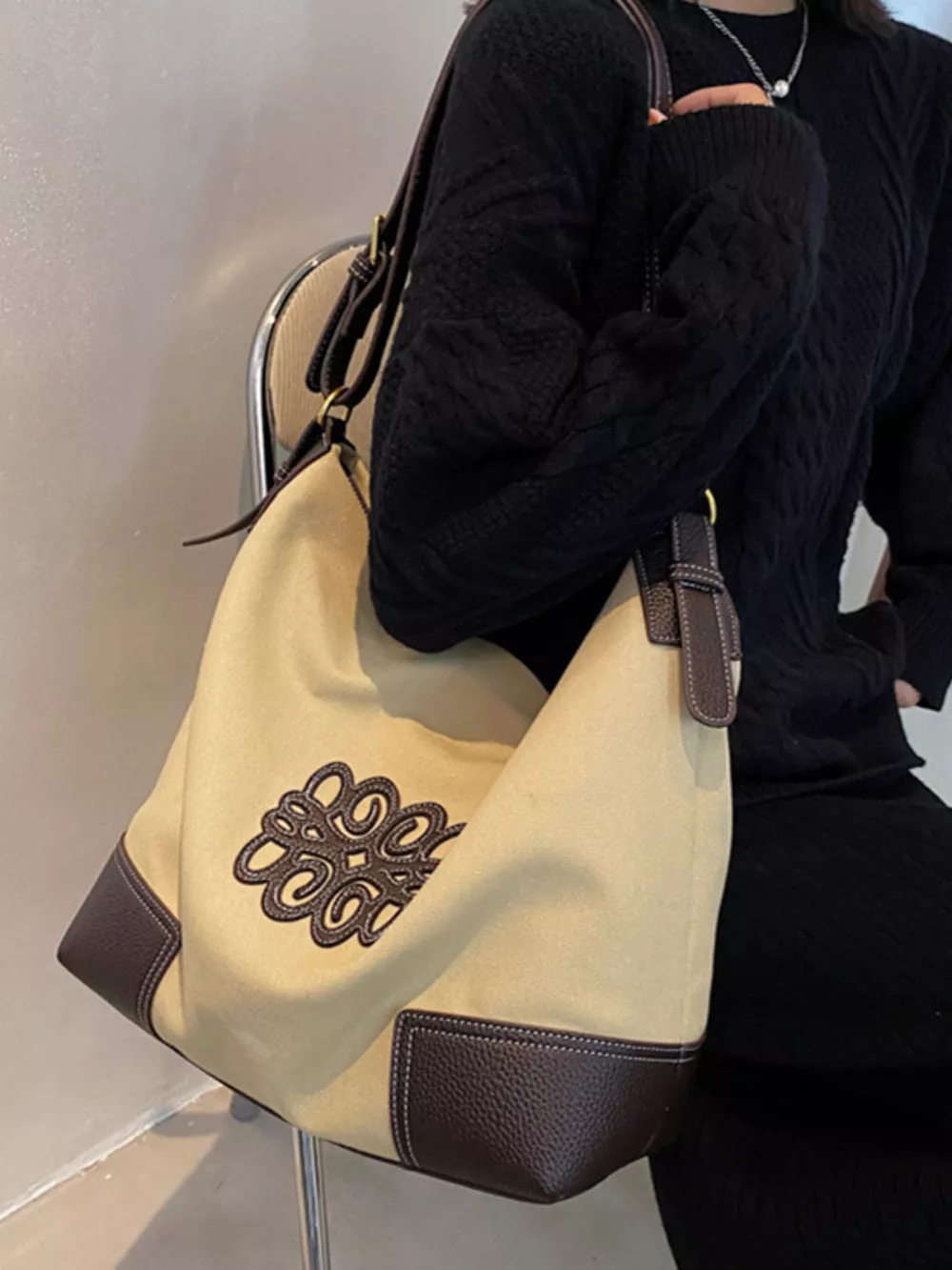 Embroidered Canvas Tote Bag, image 13
