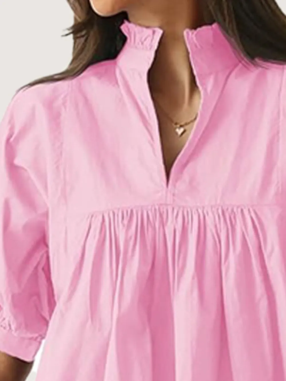 Notched Puff Sleeve Blouse, image 5