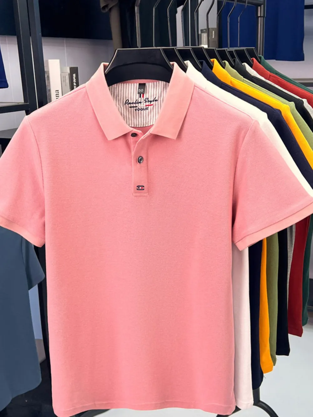 Men's Plus Size Collared Neck Short Sleeve Polo, image 7