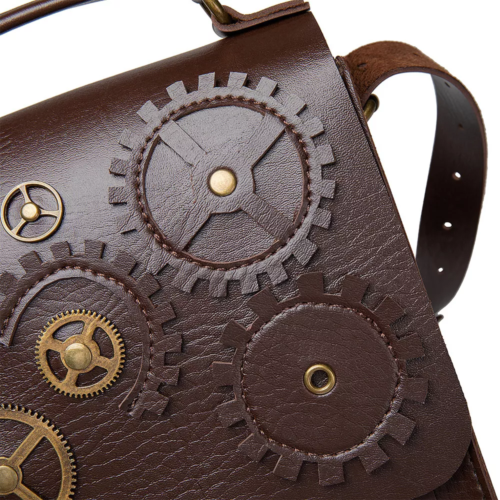 Steampunk Gear Decorated Crossbody Bag, image 9